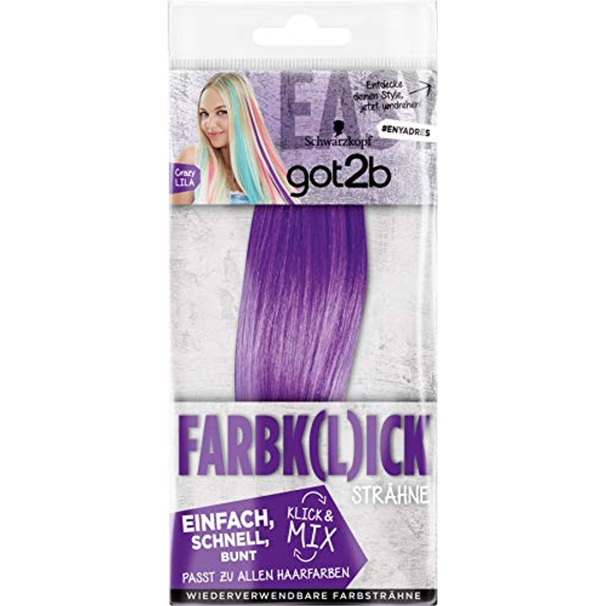 got2b Kleur (l) ick Crazy Purple Clip-in 3 x 1 stuk - Voordeelverpakking