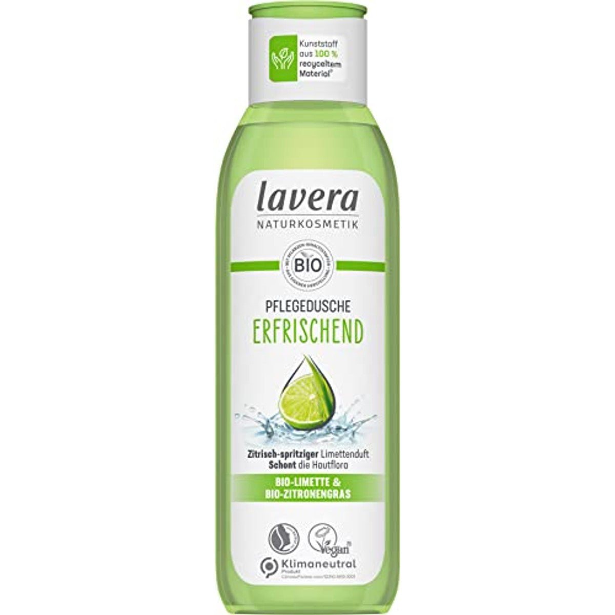 lavera Verfrissende Douchegel Bio Limoen Citroengras 3 x 250 ml - Voordeelverpakking