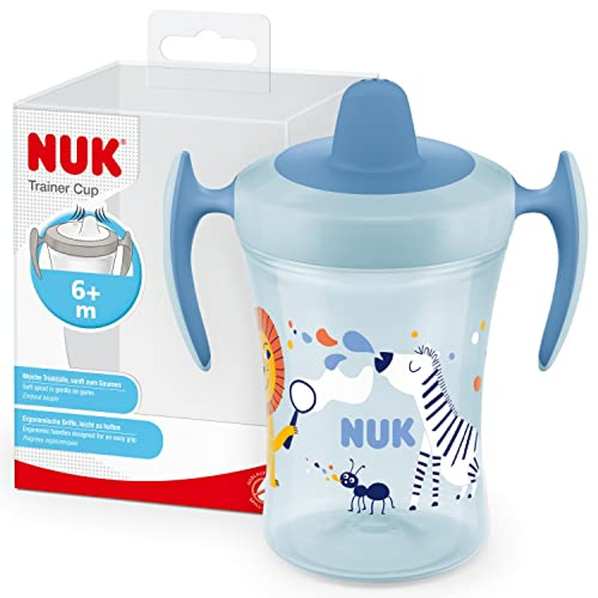 NUK Trainer Cup oefenbeker blauwe zebra 3 x 230 ml - Voordeelverpakking