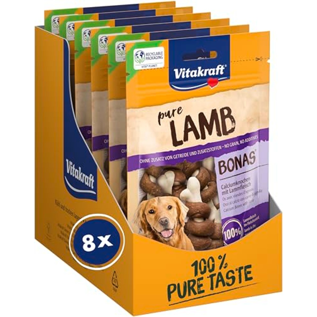Vitakraft Pure Lamb Bonas hondensnack lamsvlees 8 x 80 g - 3-pack