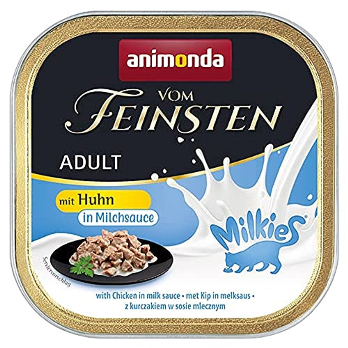 animonda van het fijnste kattenvoer, nat melkvoer, kip in melksaus (32 x 100 g), graanvrij natvoer voor katten zonder suiker, met verse, vlezige ingrediënten – animonda Vom Feinsten