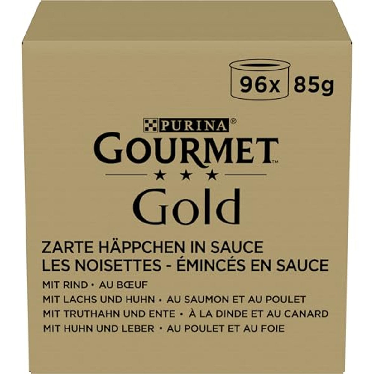 Gourmet Gold Delicate Snacks natvoer kattenvoer mix 96 x 85 g - 3-pack