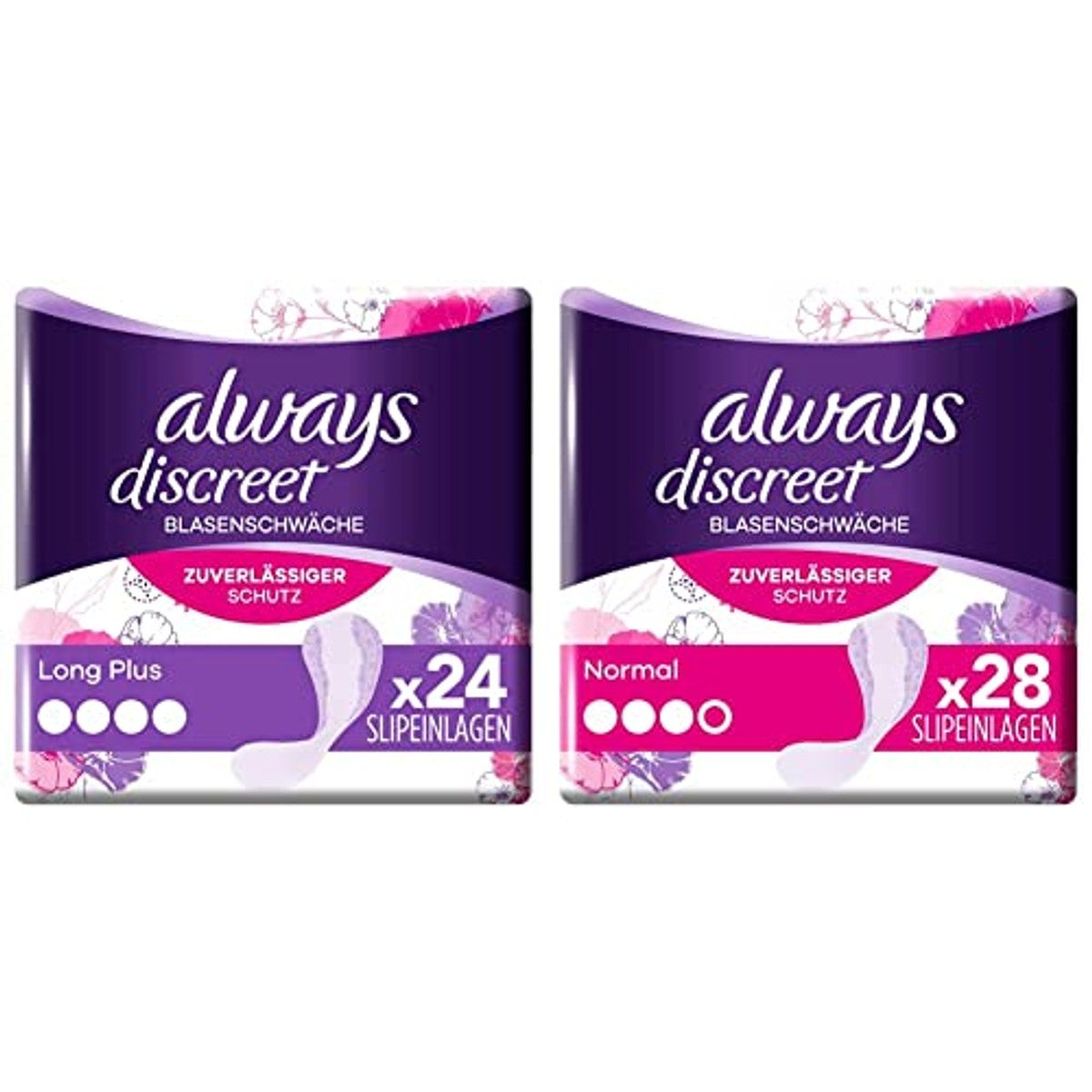 Always Discreet Long Plus & Normal – 24 en 28 maandverbanden - 6-pack