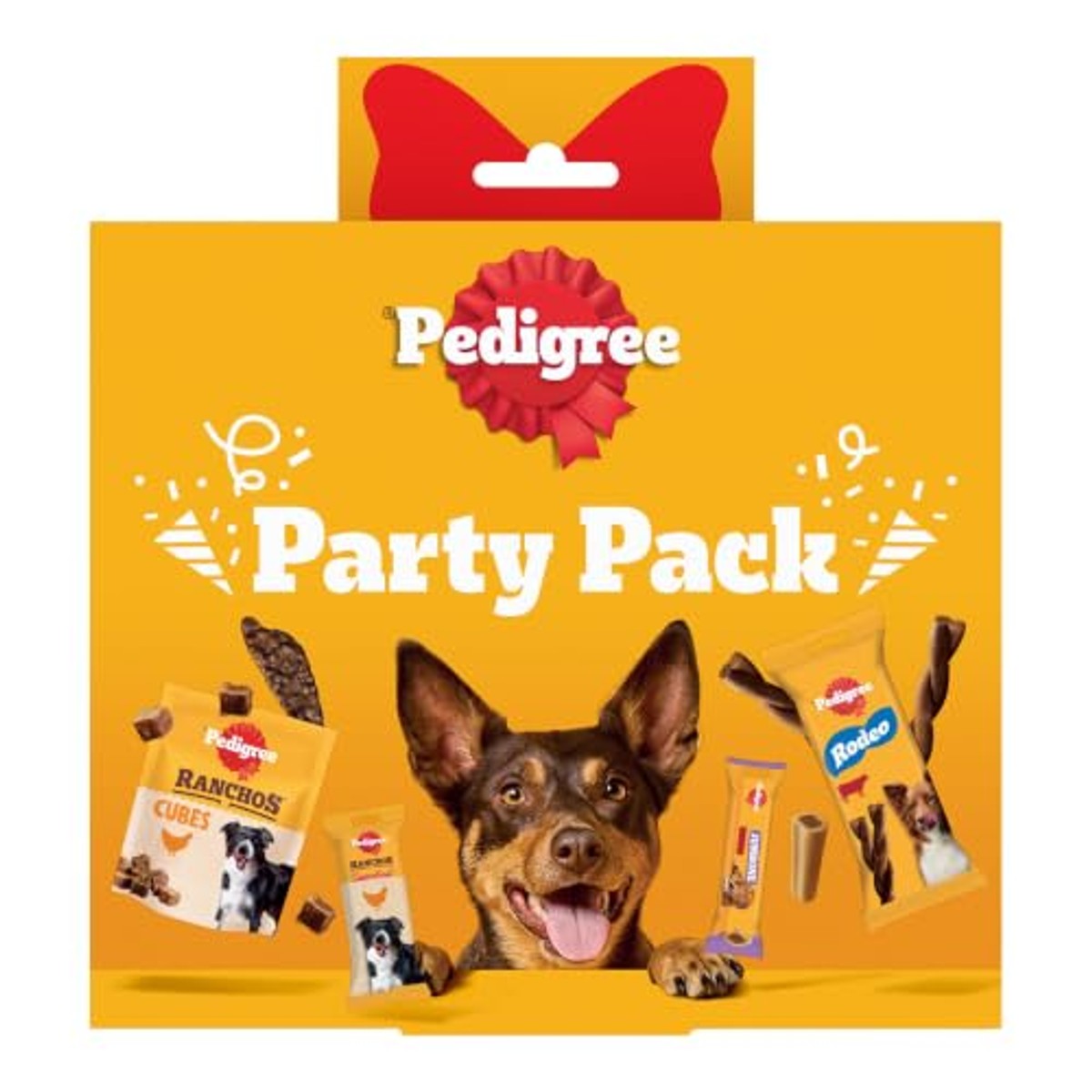 PEDIGREE Party Pack Snacks für Hunde 241 g Huhn, Rind und Geflügel, mit Rind, Geflügel mit Süßkartoffel und Vollkorn – Pedigree
