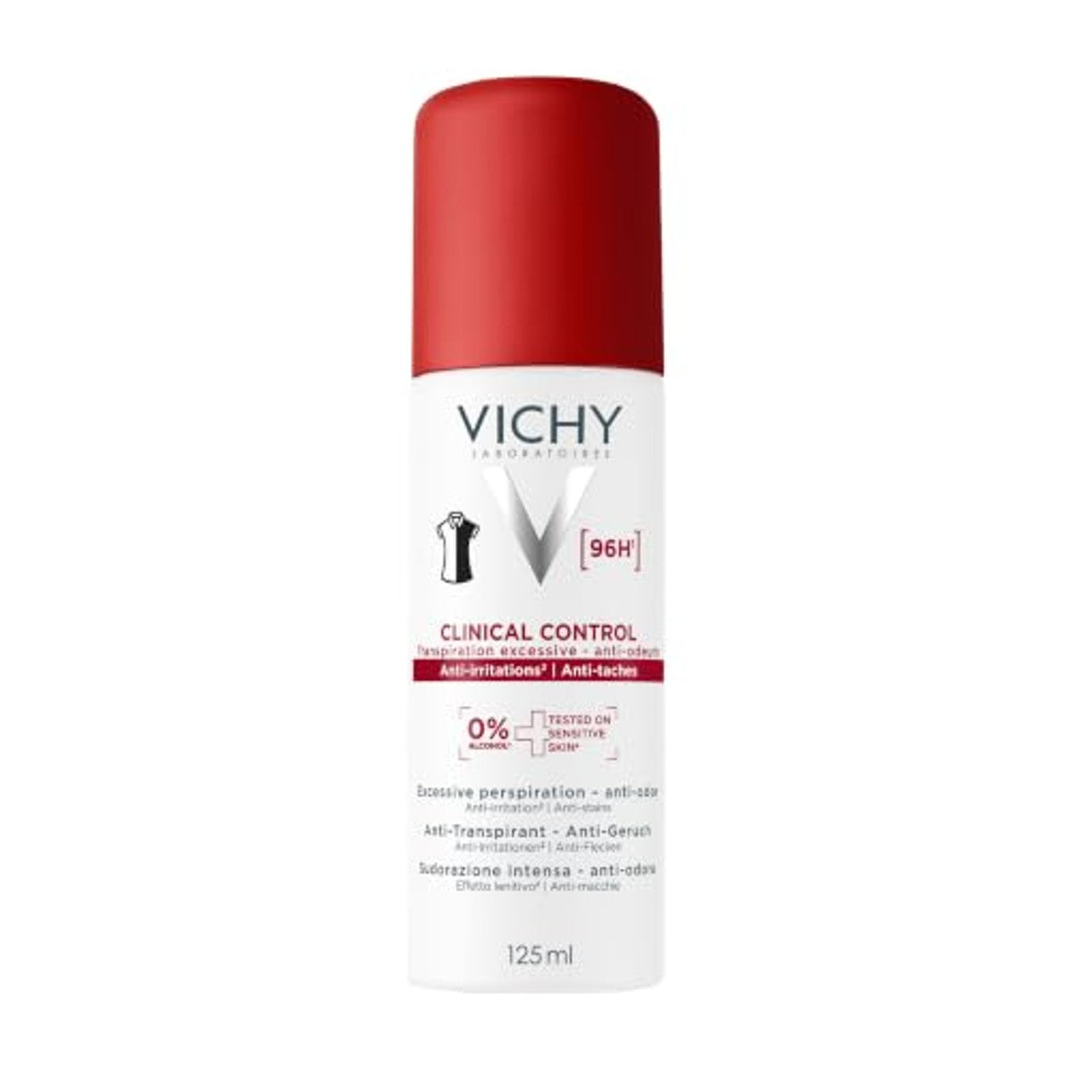Vichy Dermo-Tolerance Clinical Control Deo Spray 96h voor Dames 125 ml