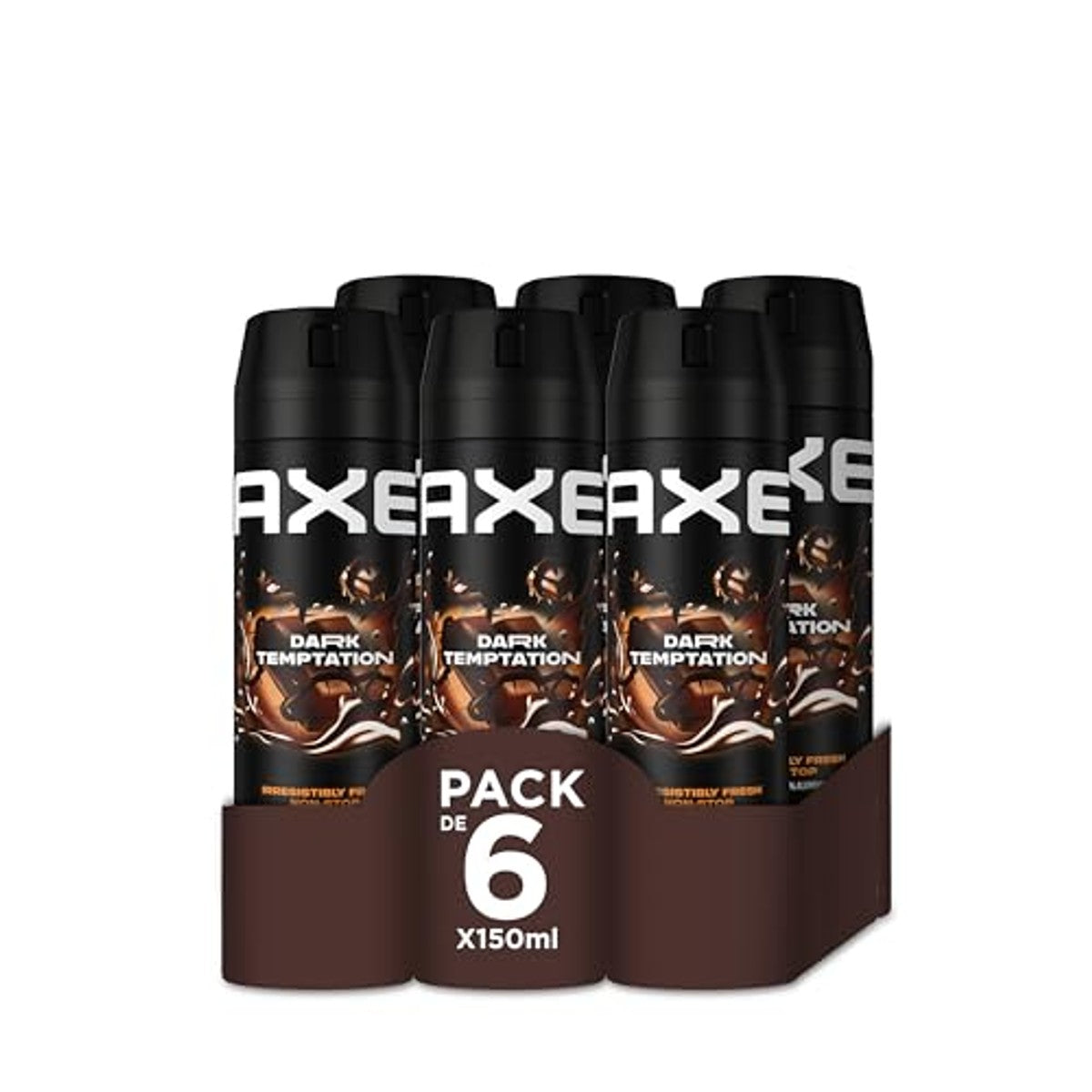 Axe Dark Temptation Deodorant, 6 Stuk 3 x 150 ml - Voordeelverpakking