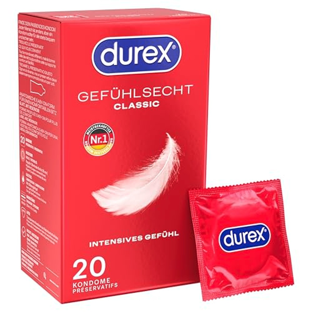 Durex Gevoelsecht Classic condooms dun 6 x 20 stuks - Voordeelverpakking