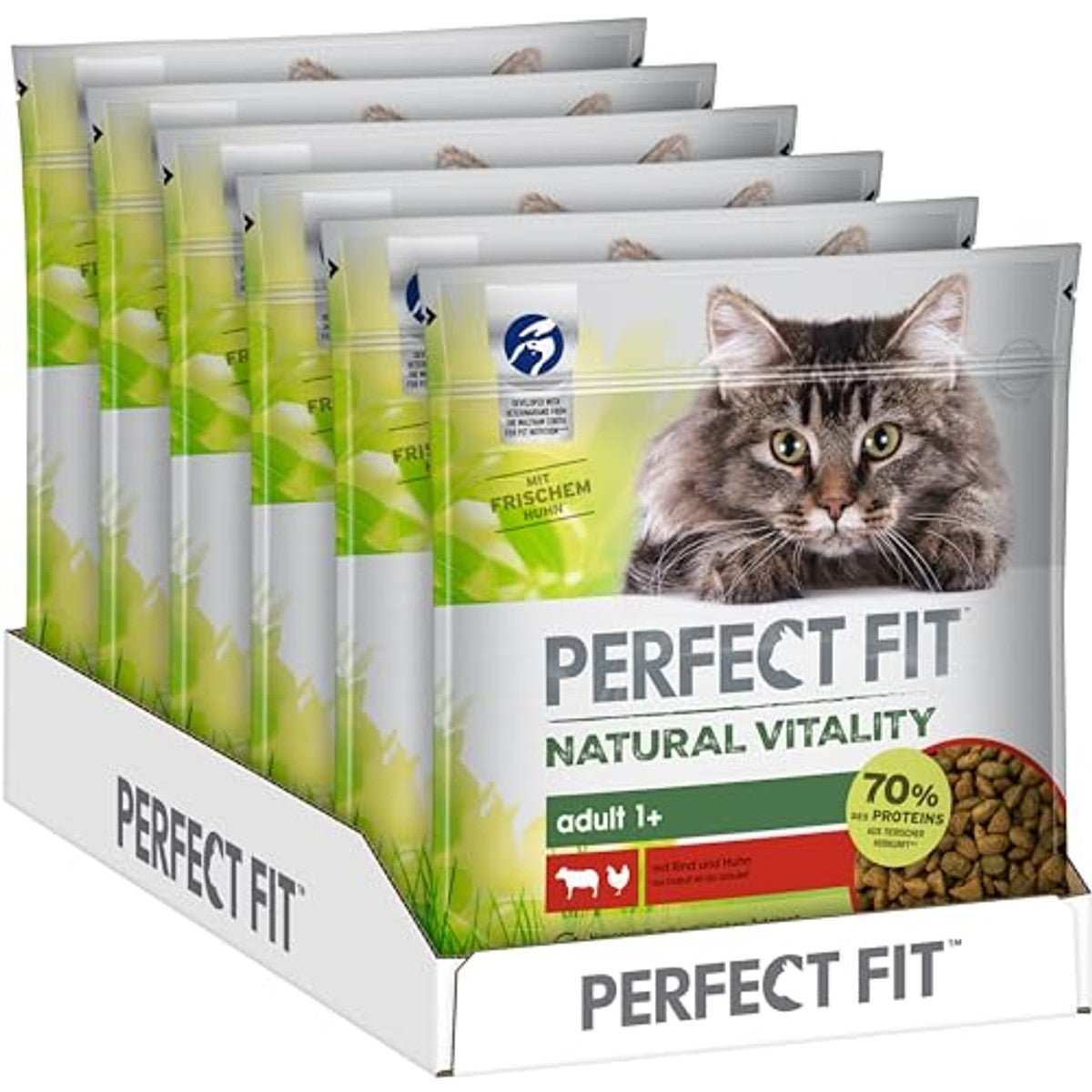 Perfect Fit Natural Vitality droogvoer kat rund & kip 6 x 650 g - 3-pack