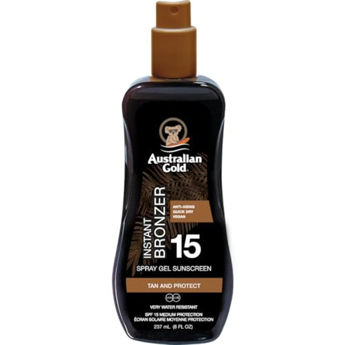 Australian Gold Zonweringspray met bronzer SPF 15 3 x 237 ml - Voordeelverpakking