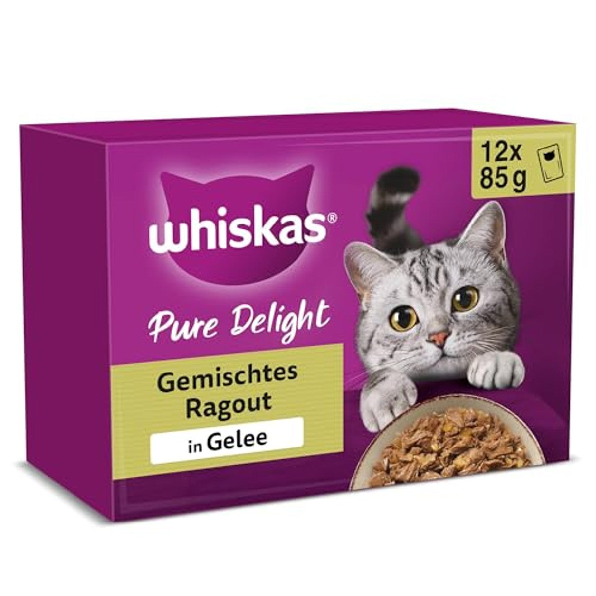 Whiskas Pure Delight natvoer kattenvoer ragout 4 x 12 x 85 g - 3-pack