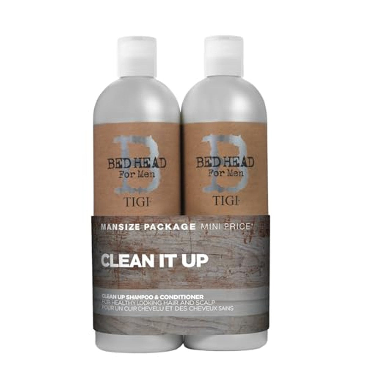 TIGI Bed Head for Men Clean-up Shampoo & Conditioner Set 2 x 750 ml - 3-pack