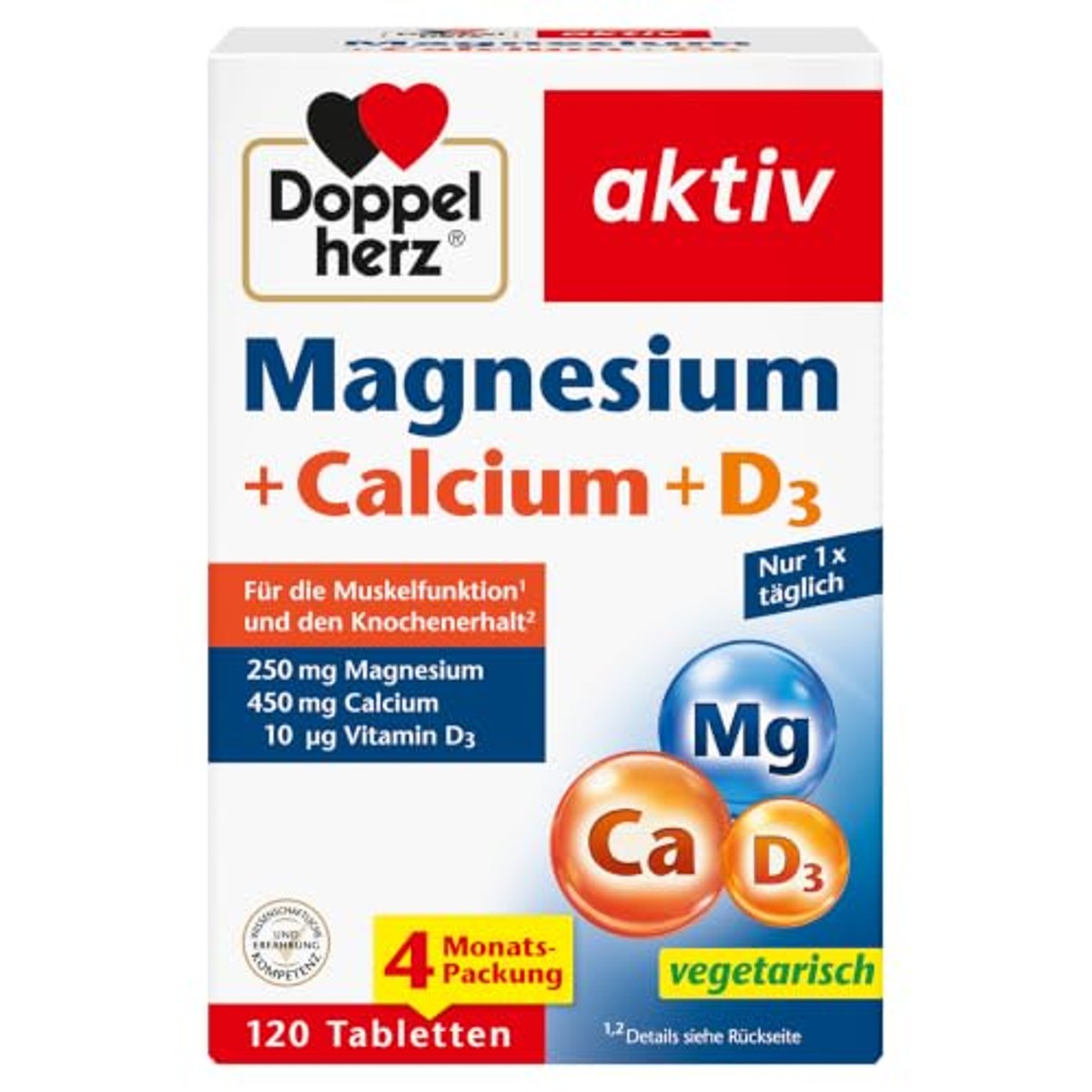 Doppelherz Magnesium + Calcium + D3 120 Tabletten - 6-pack