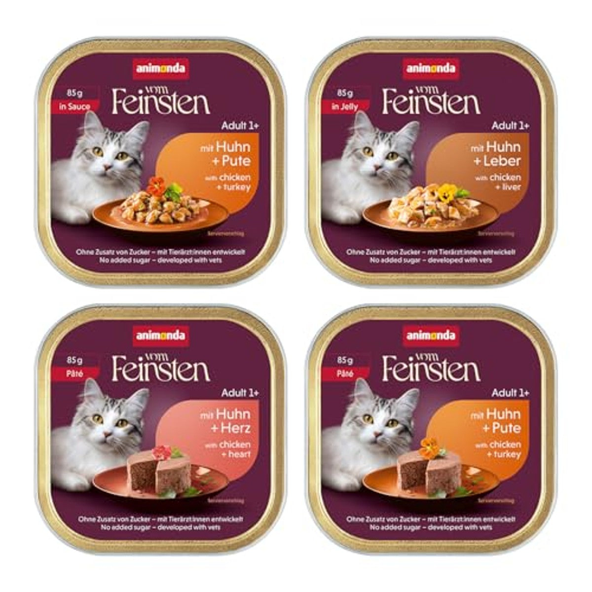 Animonda Vom Feinsten Adult natvoer kattenvoer gevogelte 32 x 85 g - 3-pack