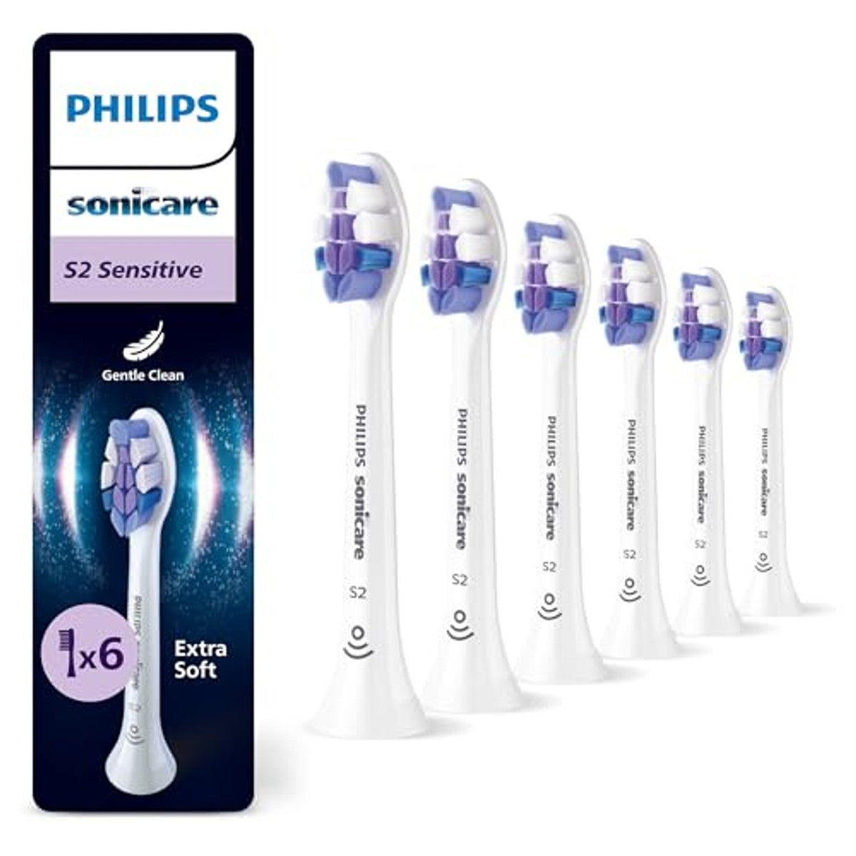 Philips Sonicare S2 Sensitive Opzetborstels Wit 6 stuks - 3-pack