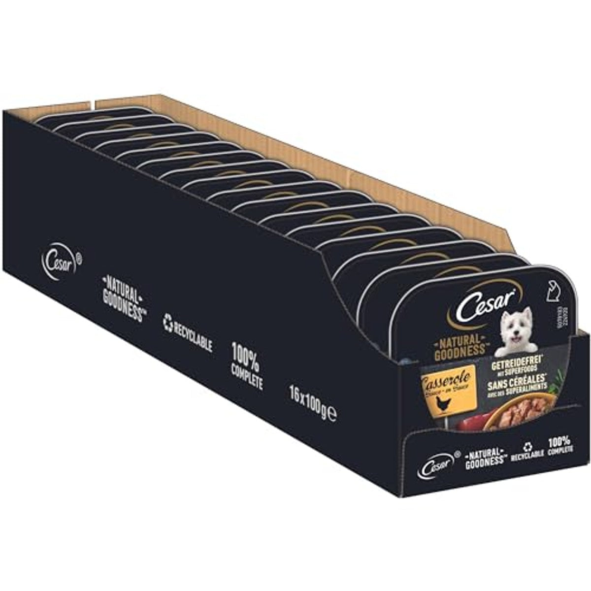Cesar Natural Goodness hondenvoer Casserole graanvrij kip 16 x 100 g - 3-pack