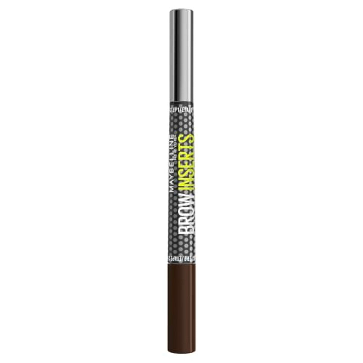 Maybelline New York Brow Inserts 2-in-1 wenkbrauwstift voor volle en gedefinieerde wenkbrauwen, 3-voudige micropunt en vezelgel met tot 36 uur grip, waterdicht en veegvast, Deep Brown 5, 1 stuk – MAYBELLINE