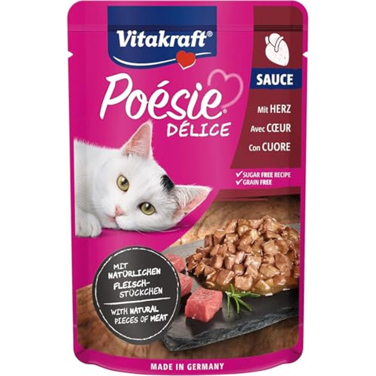Vitakraft Poésie Délice natvoer kattenvoer hart 1 x 85 g - 3-pack