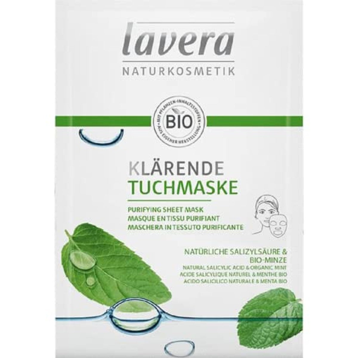 lavera Verhelderend doekmasker biologische muntteint 6 x 18 g - Voordeelverpakking