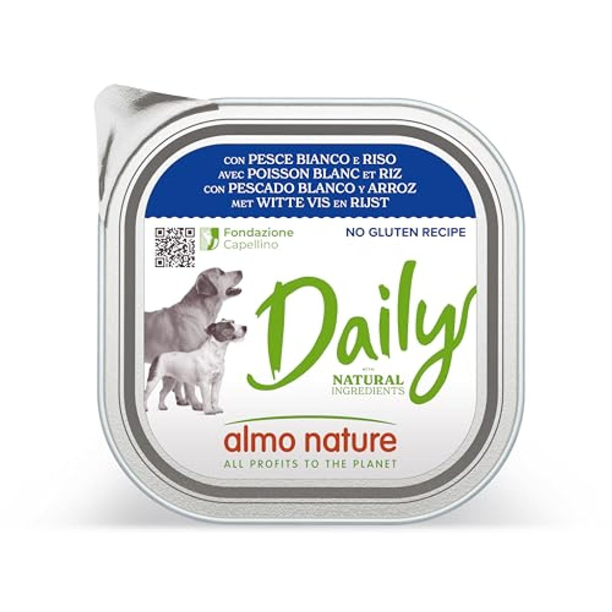 Almo Nature PFC Daily Hondenvoer Nat met Witte Vis en Rijst 300 g - 3-pack