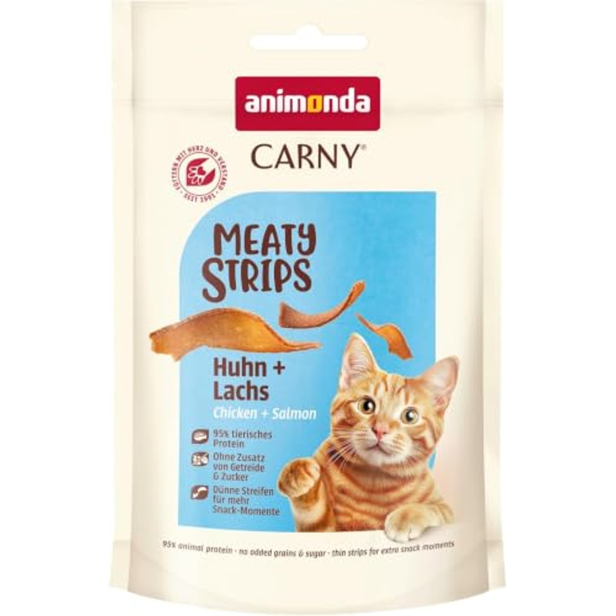 animonda Carny Meat Strips kattensnack kip + zalm 10 x 50 g - 6-pack