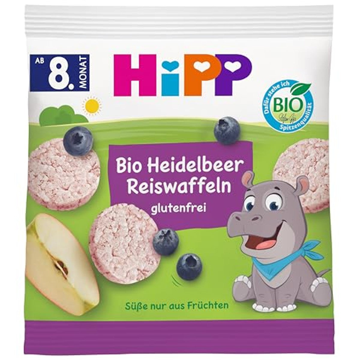 HiPP Biologische bosbessen rijstwafels 8 x 30 g – HiPP