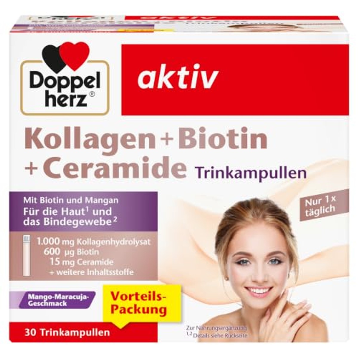 Doppelherz Collageen + Biotine + Ceramide Drinkampullen Mango-Maracuja 30 x 25 ml - 6-pack
