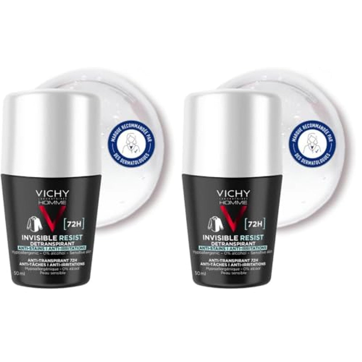 Vichy Homme Deodorant Roll-on 72h AT Invisible 50 ml - 6-pack
