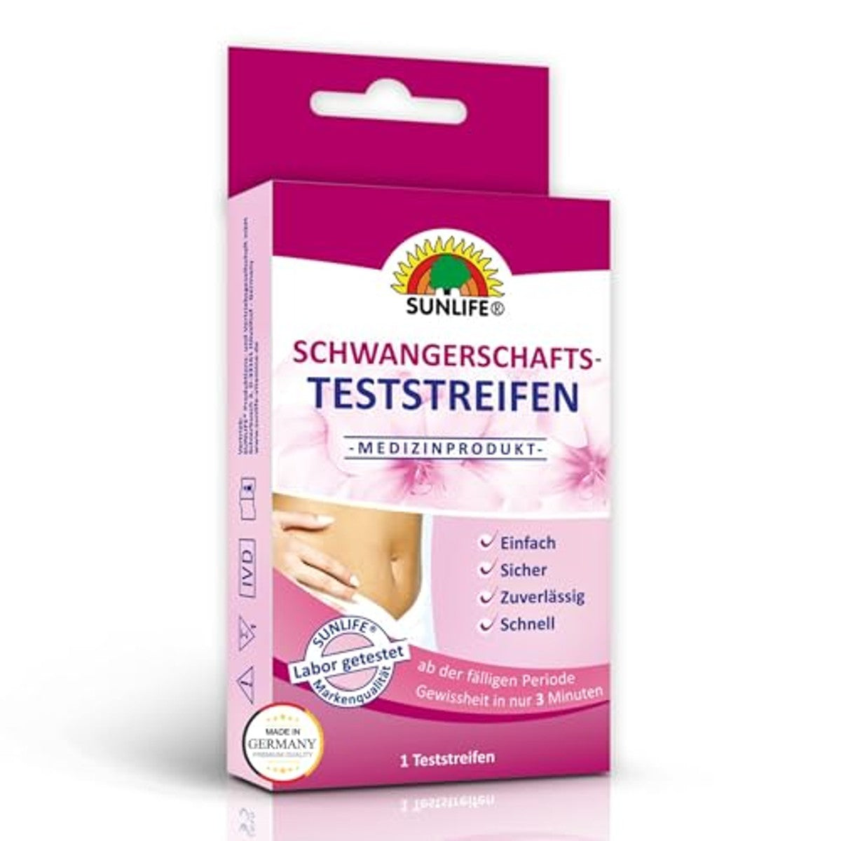 Sunlife Zwangerschapstest hCG Urinetest 99% Nauwkeurig 1 Teststrip - 6-pack