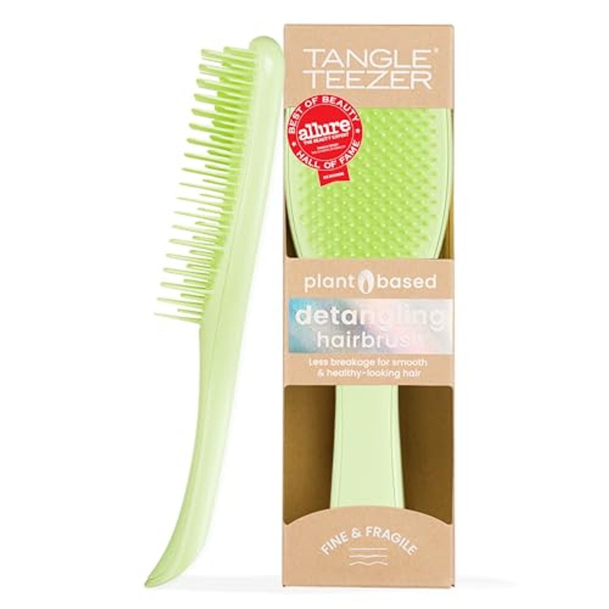 Tangle Teezer Ultimate Detangler op plantaardige basis, ontwarrende borstel voor gekleurd en fijn haar, flexibele tweetraps borstelharen verminderen haarbreuk, zacht voor gevoelig haar, koele matcha – Tangle Teezer