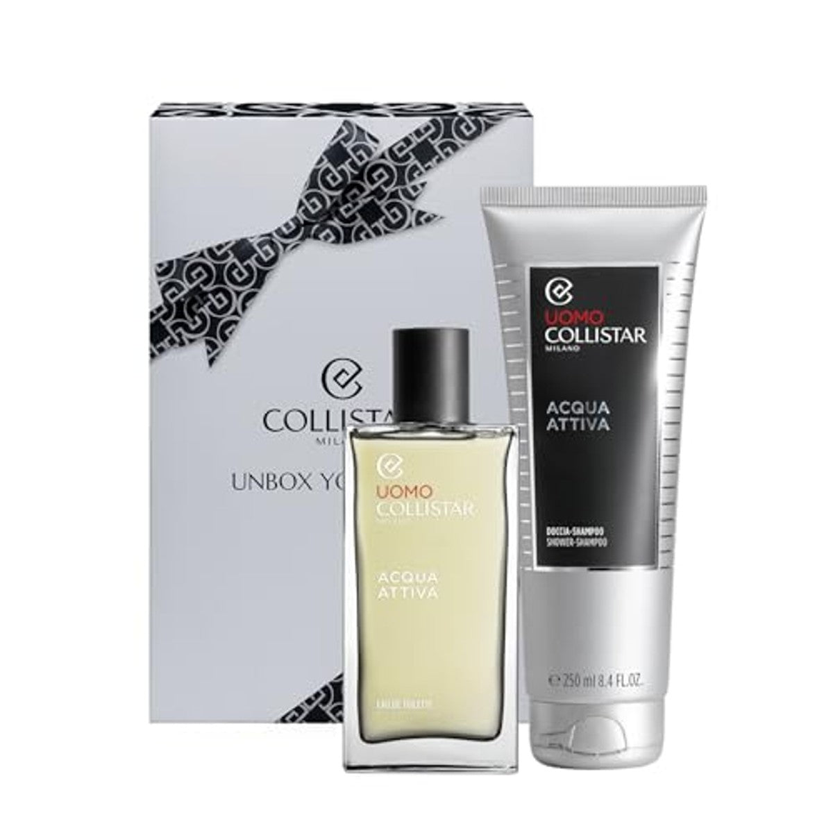 Collistar Actief Water voor Heren Eau de Toilette 100 ml + Doucheshampoo 250 ml - 3-pack