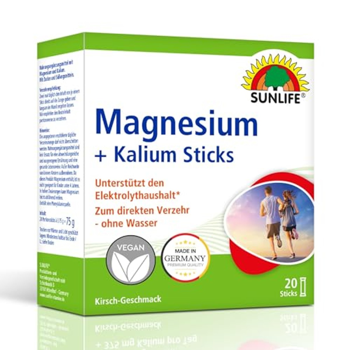 Sunlife Magnesium & Kalium Sticks Kersensmaak 20 st - 3-pack