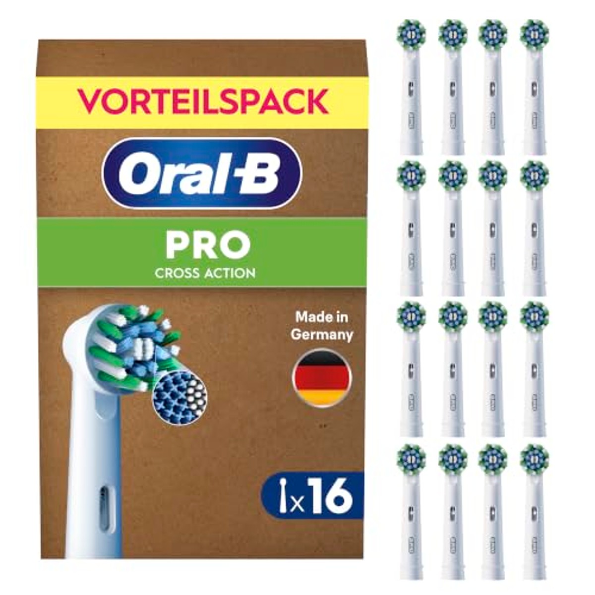 Oral-B PRO CrossAction opzetborstels wit 3 x 16 stuks - Voordeelverpakking