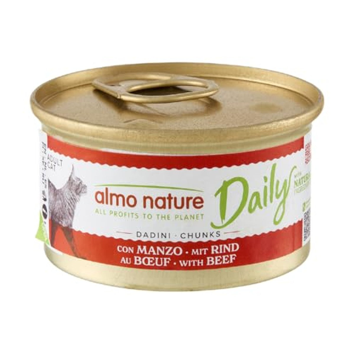 Almo Nature Daily - Natvoer voor volwassenen katten - hapjes - rundvlees - 85 g, verpakking van 24 – almo nature