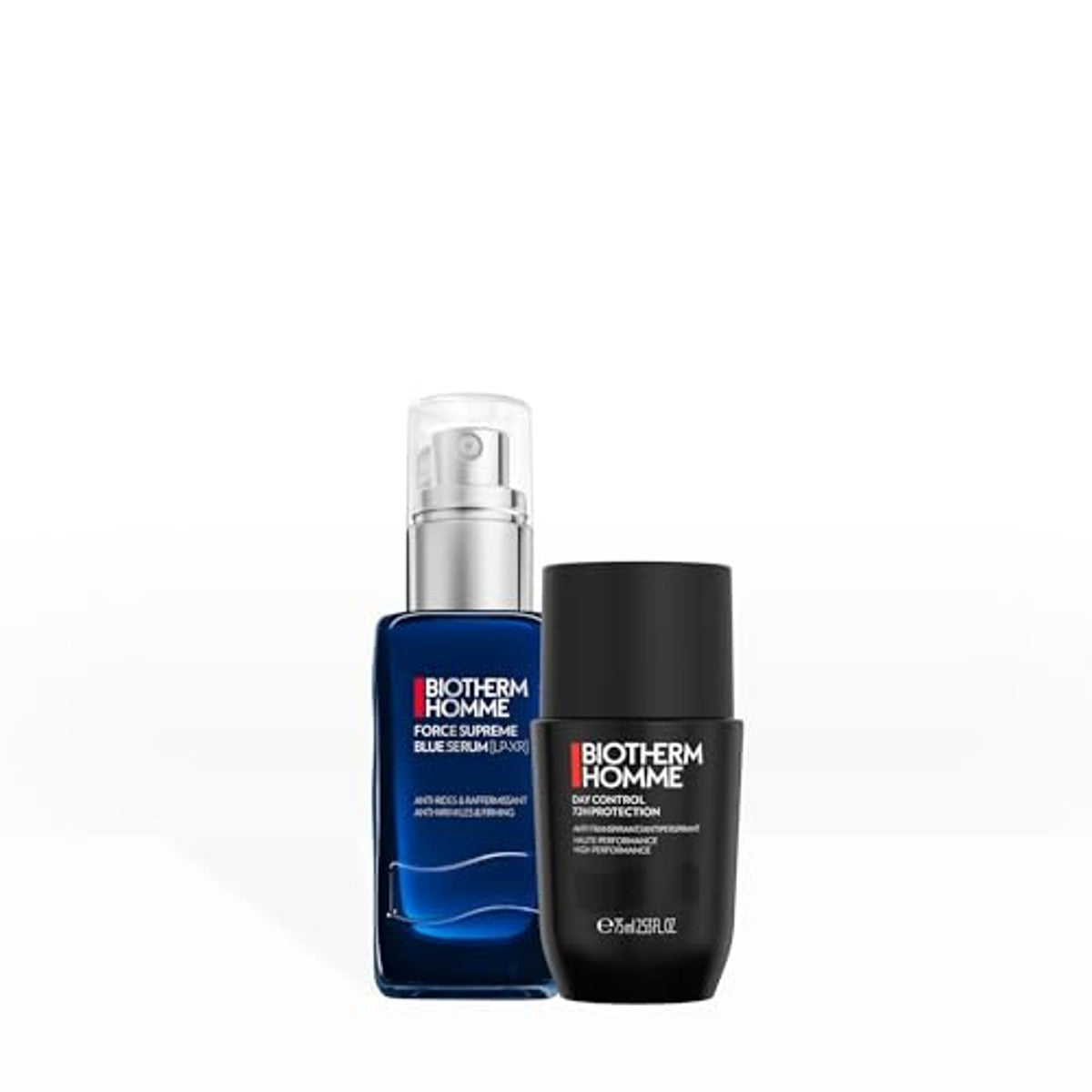 Biotherm Homme Onderhoudsset Day Control 72H Deo Roll-On 75 ml & Force Supreme Blue Serum 30 ml - 6-pack
