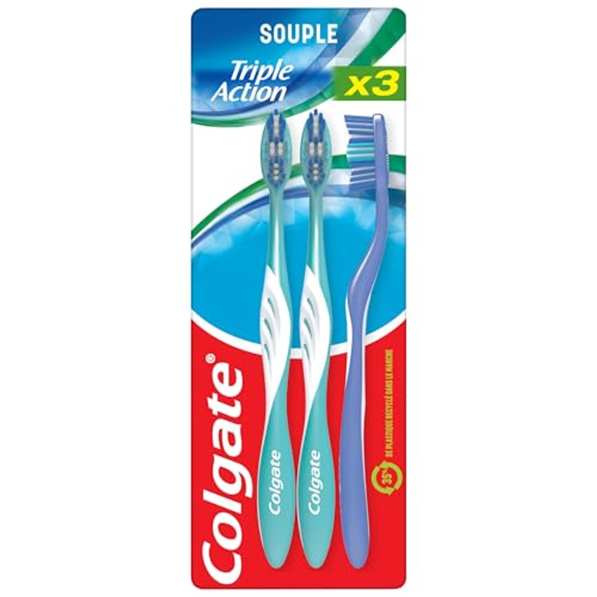 Colgate Triple Action zachte tandenborstel 3 borstels - 3-pack