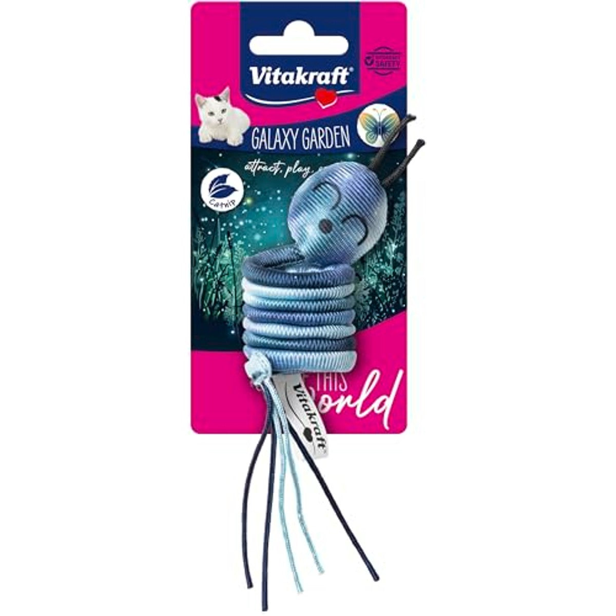 Vitakraft Galaxy Garden Worm kattenspeelgoed met kattenkruid 1 stuk - 6-pack