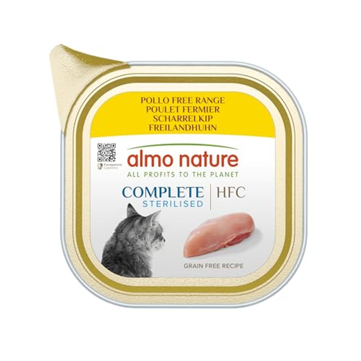 Almo Nature HFC Complete Sterilised Natvoer voor Gesteriliseerde Katten Vrije-Uitloopkip 17 x 85 g - 6-pack