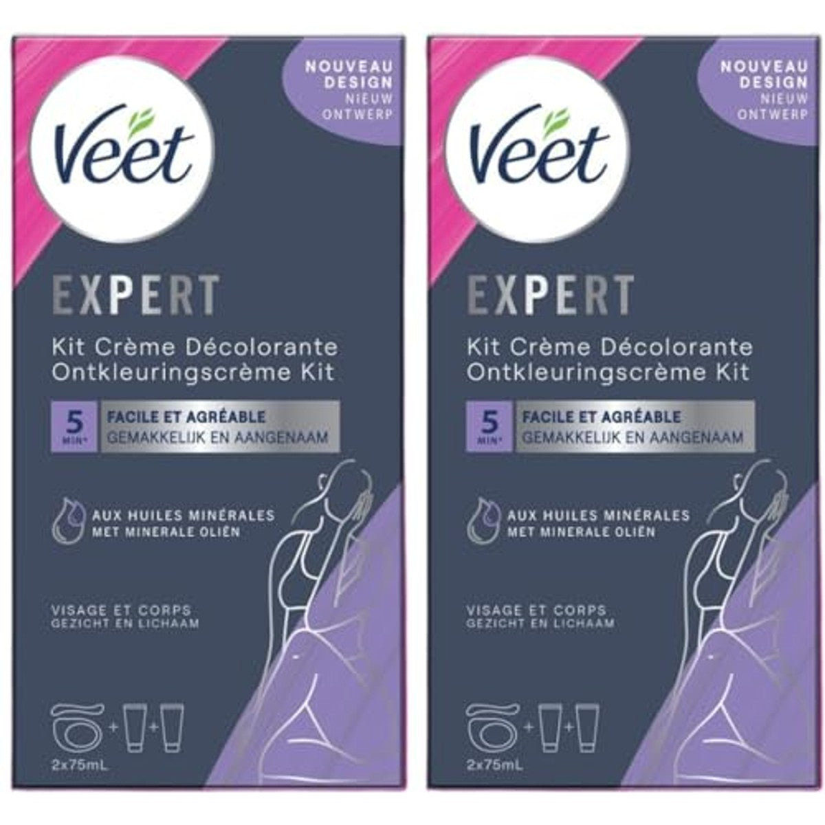 Veet Bleichcrème Gezicht & Lichaam 2 x 75 ml – Veet