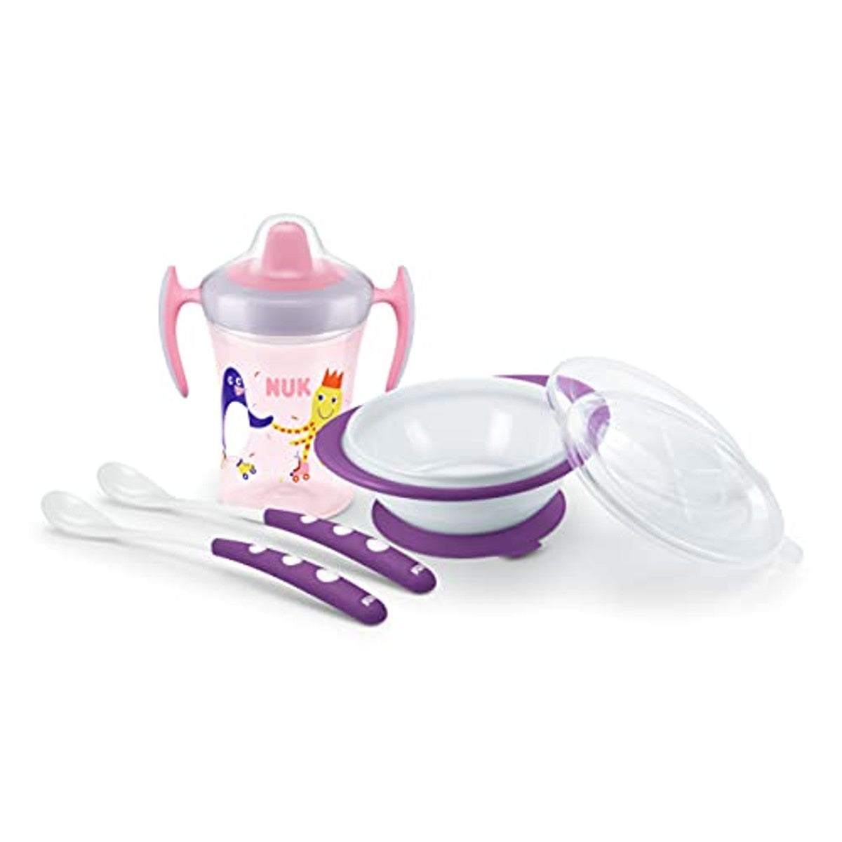 NUK Leerset Trainer Cup paars 4-delig 6 x 230 ml - Voordeelverpakking