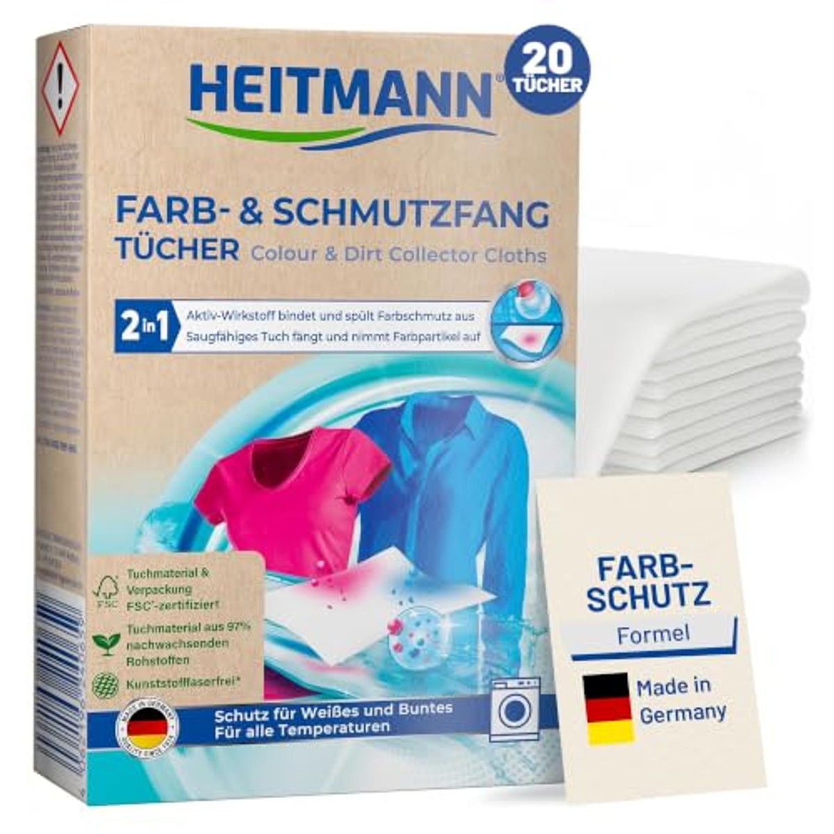 HEITMANN Kleur- en vuilvangdoeken 6 x 20 stuks - Voordeelverpakking – foto 2
