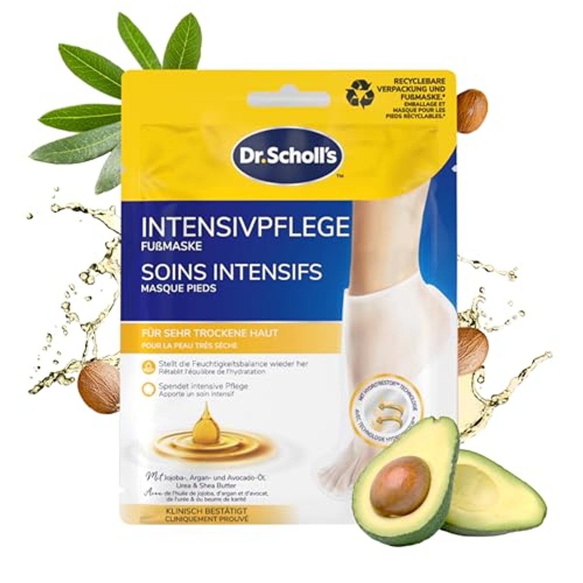 Dr. Scholl's EXPERTCARE voetmasker - 1 paar wegwerpsokken - 3-pack