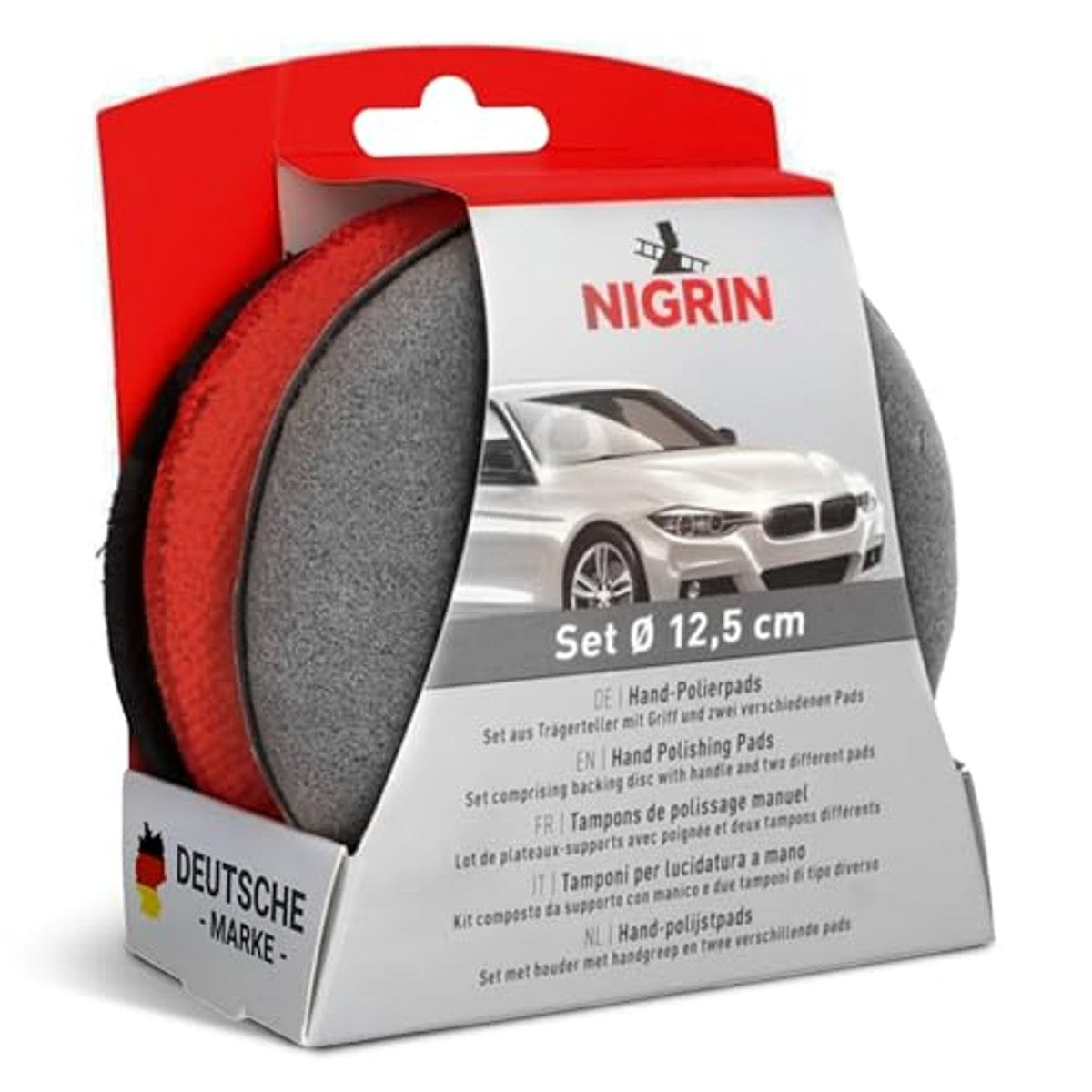 NIGRIN Handpolijstpads 3-delige set 12,5 cm - 3-pack