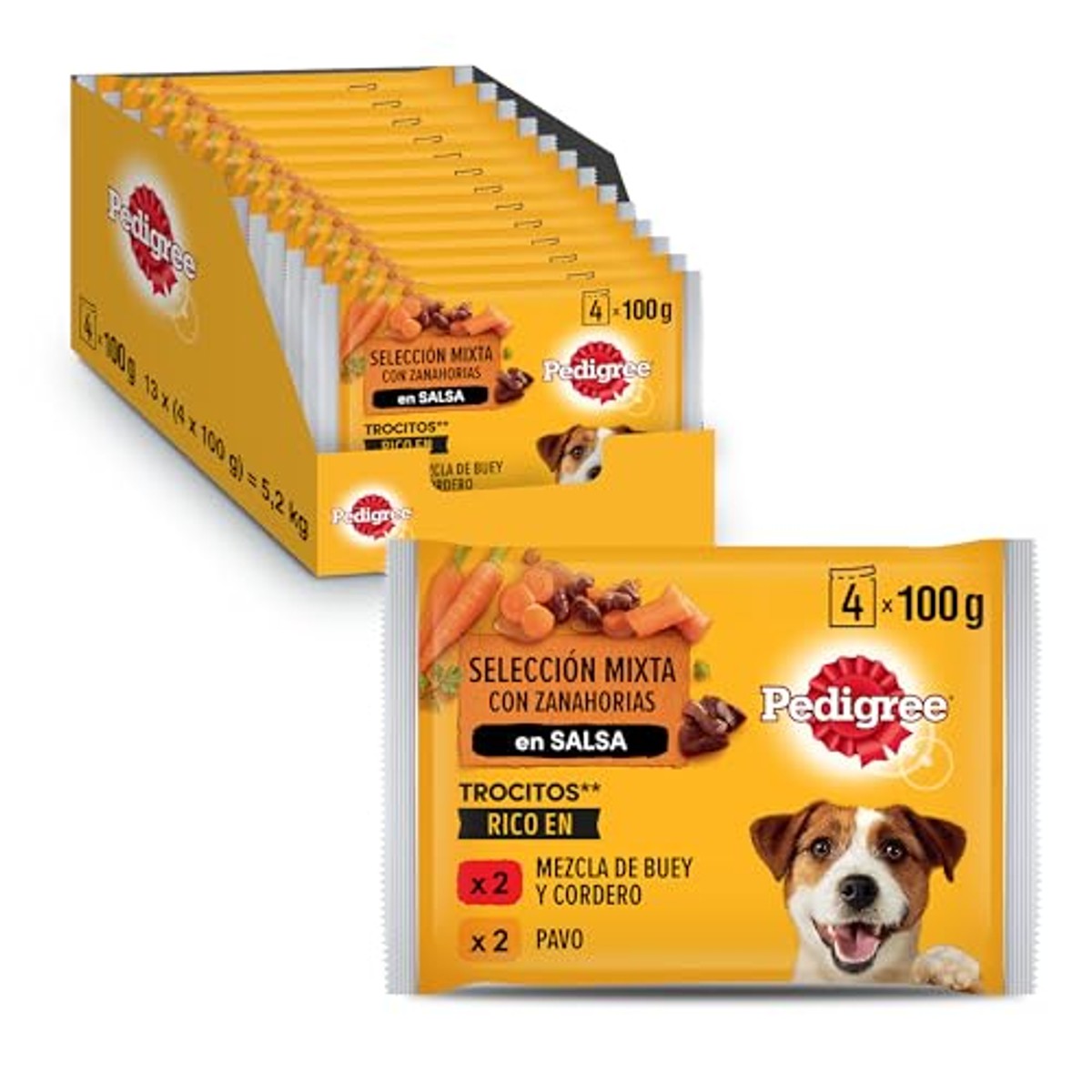 Pedigree hondenvoer gemengd vlees in saus 13 x 4 x 100 g - 3-pack