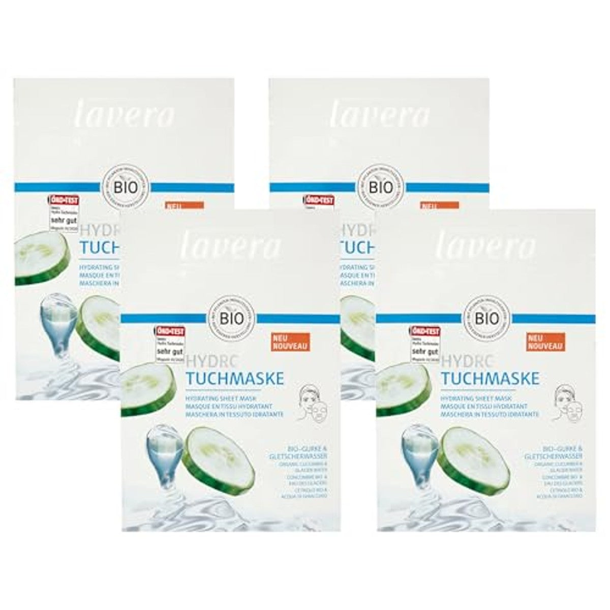 lavera Hydro doekmasker gezichtsmasker 3 x 1 stuk - Voordeelverpakking