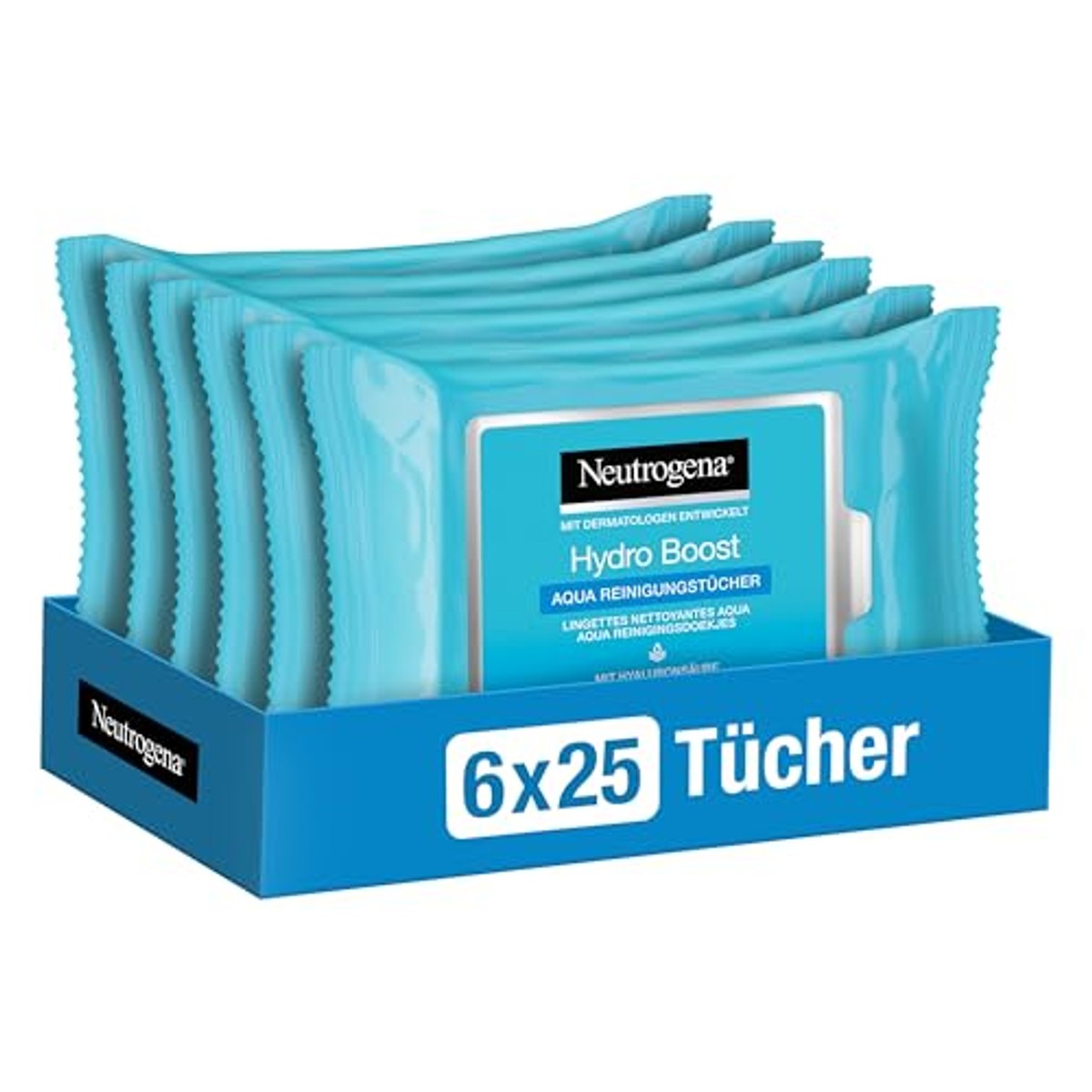 Neutrogena Hydro Boost Aqua reinigingsdoekjes 6 x 25 stuks – Neutrogena