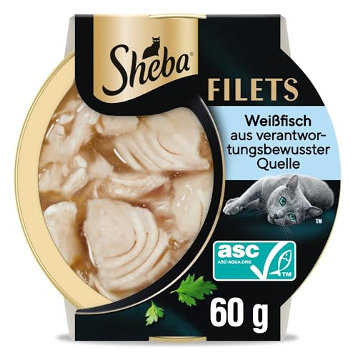 SHEBA Filets Adult kattenvoer in saus met witte vis 16 x 60 g schaal – Sheba