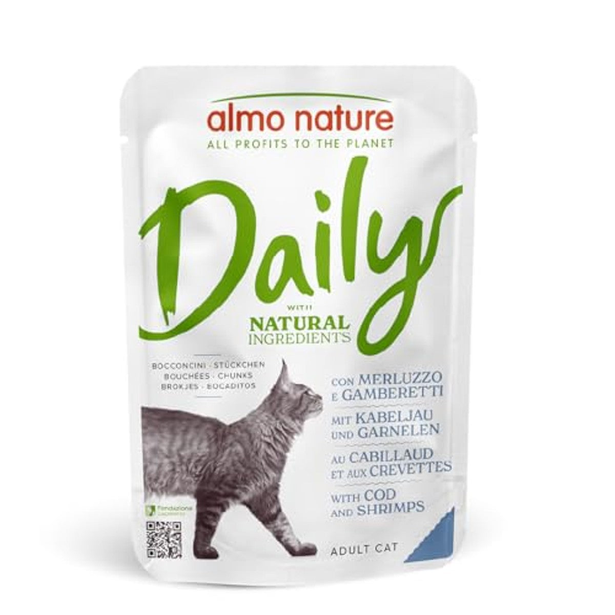 Almo Nature Daily Natvoer Kat Kabeljauw en Garnalen 30 x 70 g - 3-pack