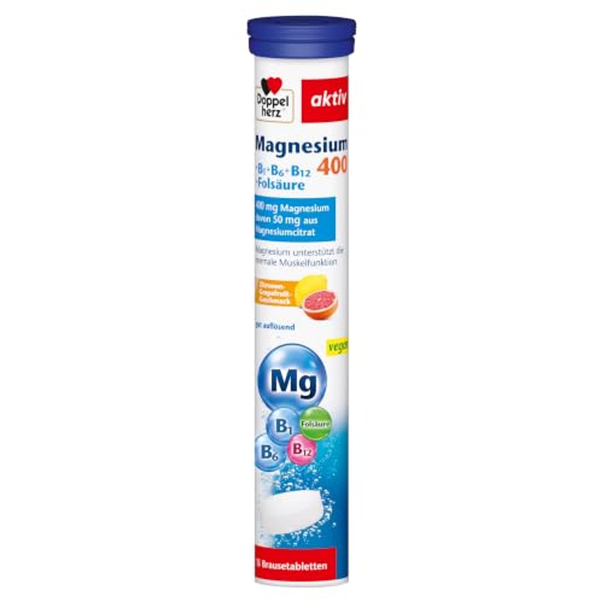 Doppelherz Magnesium + calcium + kalium + B6 + D3 - met citroensmaak – Doppelherz
