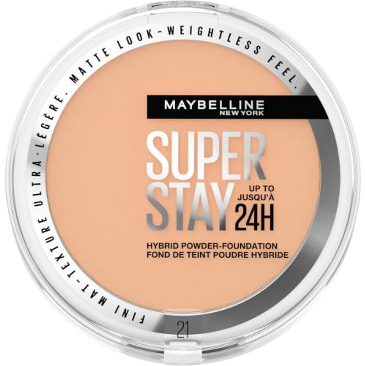 Maybelline New York Super Stay Hybrid Powder Foundation, 2-in-1 poedermake-up, waterdicht en matterend met hoge dekking, nr. 21, 1 stuk – MAYBELLINE