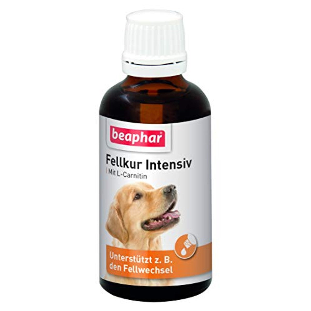 BEAPHAR - Vachtkuur intensief voor honden - huid- en vachtverzorging - Met vitamine B1, B2, B6, B12, E, L-carnitine - Ondersteunt U.A. De vachtverversing - 50 ml – beaphar